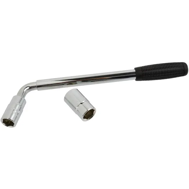 GEKO L-vormige moersleutel - Verstelbare lengte 34,5-50 cm - Doppen 17x19 mm & 21x23 mm