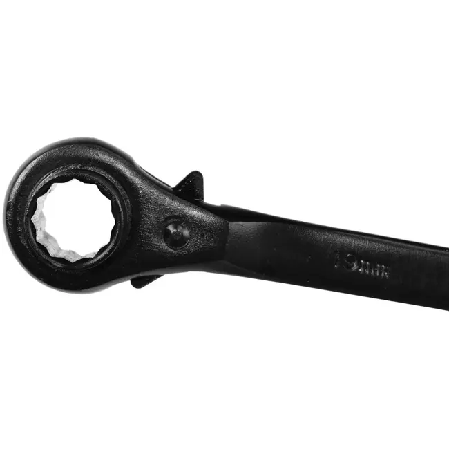 GEKO Steigerbouwer ratelsleutel - 19/22 mm - Lange steel - Zwart geoxideerd