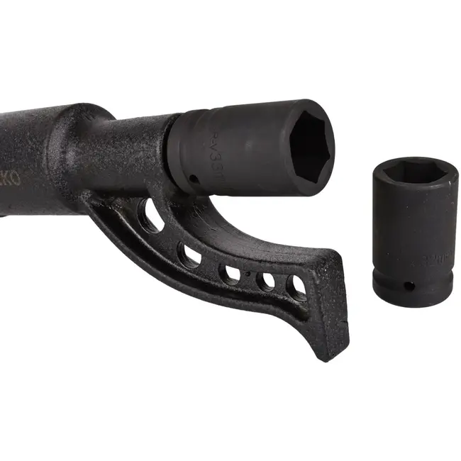 GEKO Zwarte moersleutel met doppen 32-33 mm - krachtig en compact