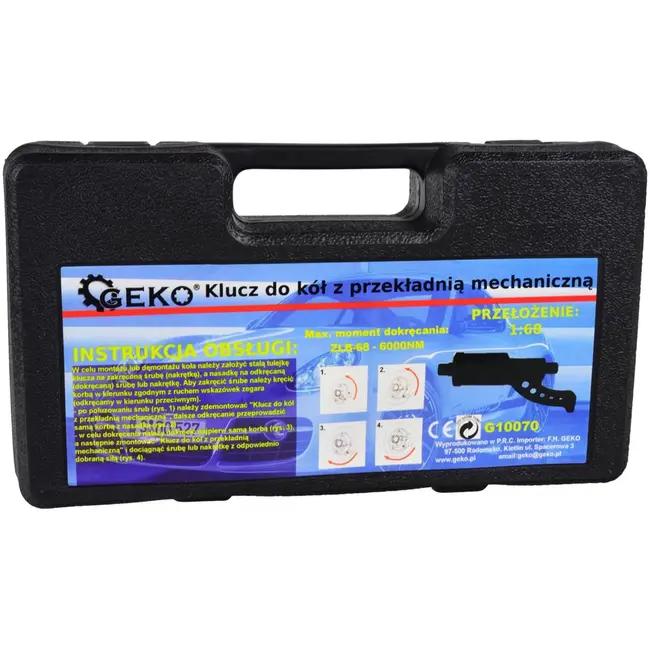 GEKO Zwarte moersleutel met doppen 32-33 mm - krachtig en compact