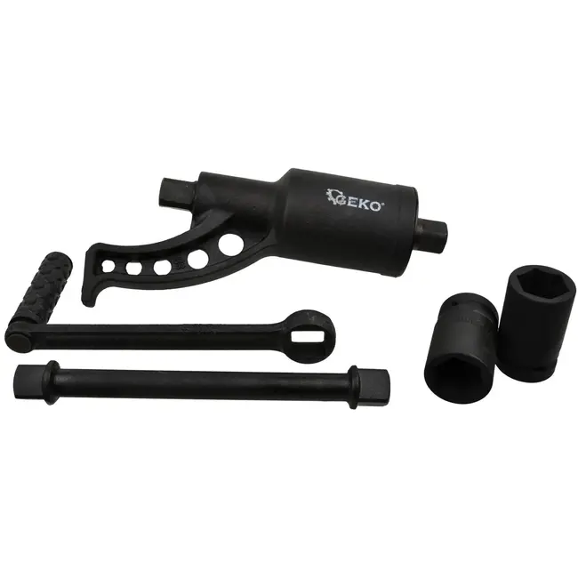 GEKO Zwarte momentsleutel - krachtig - met doppen 32, 33 mm