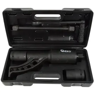 GEKO Wielomaat moersleutelset - krachtig - inclusief 27 en 33 mm doppen - bruin