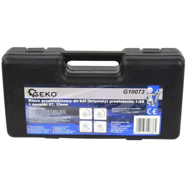 GEKO Wielomaat moersleutelset - krachtig - inclusief 27 en 33 mm doppen - bruin
