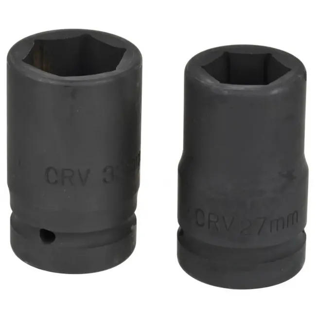 GEKO Wielomaat moersleutelset - krachtig - inclusief 27 en 33 mm doppen - bruin