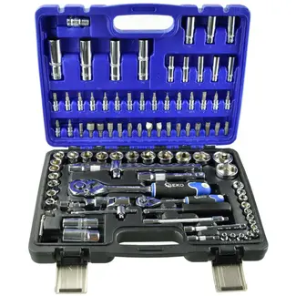 GEKO Gereedschapsset - 94-delig - Chroom Vanadium - Gepolijst - 1/2" & 1/4" Aandrijving