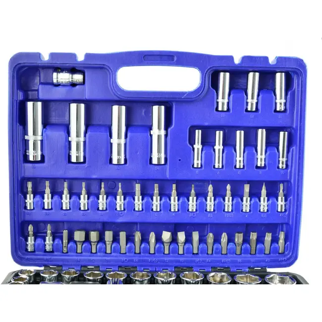 GEKO Gereedschapsset - 94-delig - Chroom Vanadium - Gepolijst - 1/2" & 1/4" Aandrijving