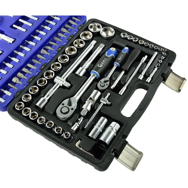 GEKO Gereedschapsset - 94-delig - Chroom Vanadium - Gepolijst - 1/2" & 1/4" Aandrijving