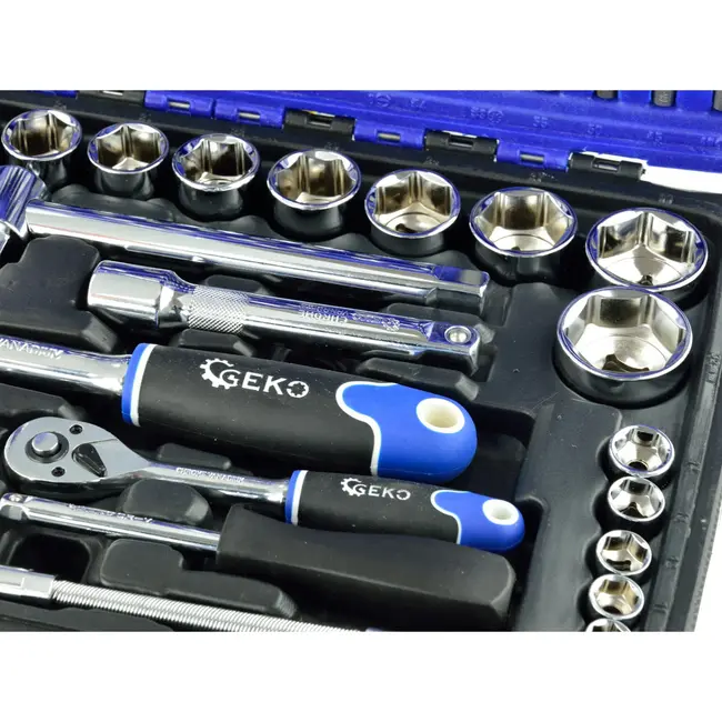 GEKO Gereedschapsset - 94-delig - Chroom Vanadium - Gepolijst - 1/2" & 1/4" Aandrijving