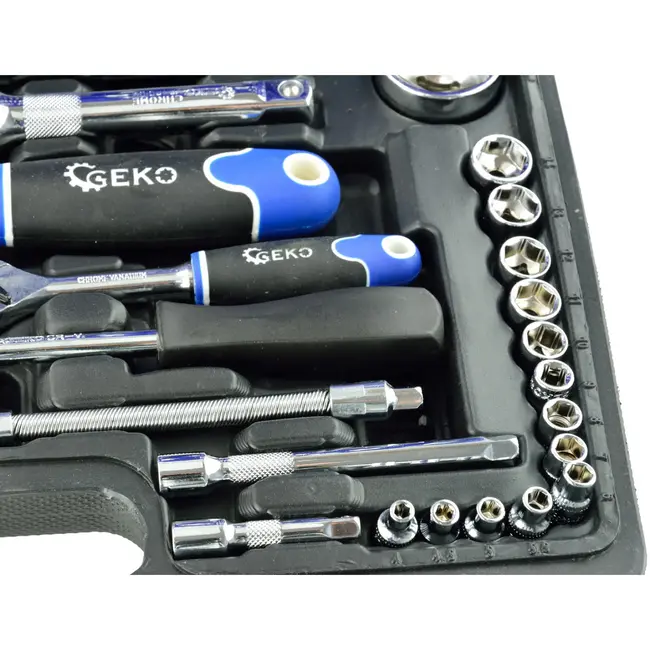 GEKO Gereedschapsset - 94-delig - Chroom Vanadium - Gepolijst - 1/2" & 1/4" Aandrijving