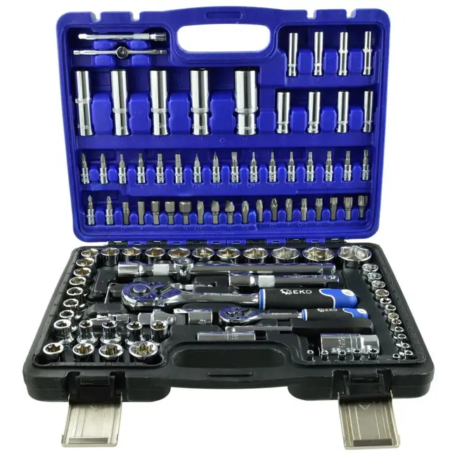 GEKO Gereedschapsset - 108-delig - Chroom Vanadium - Gepolijst - Ratelsysteem