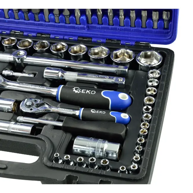 GEKO Gereedschapsset - 108-delig - Chroom Vanadium - Gepolijst - Ratelsysteem