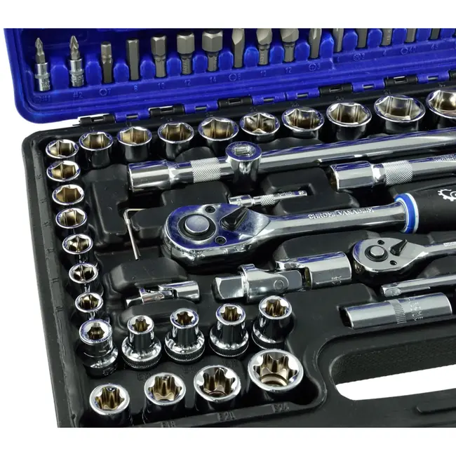 GEKO Gereedschapsset - 108-delig - Chroom Vanadium - Gepolijst - Ratelsysteem