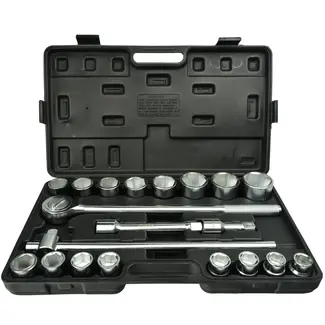 GEKO Dopsleutelset - 6-punts - 19-50 mm - 21-delig - Chroom Vanadium