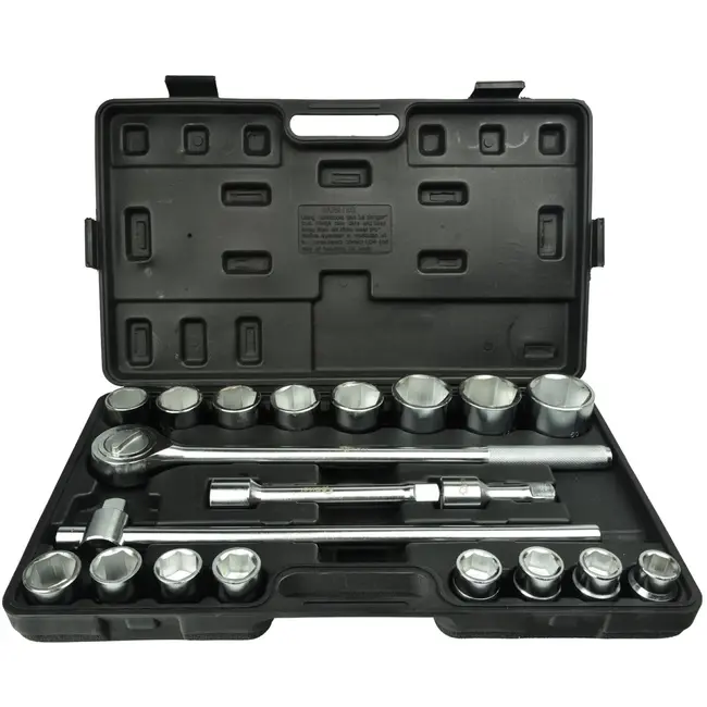 GEKO Dopsleutelset - 6-punts - 19-50 mm - 21-delig - Chroom Vanadium