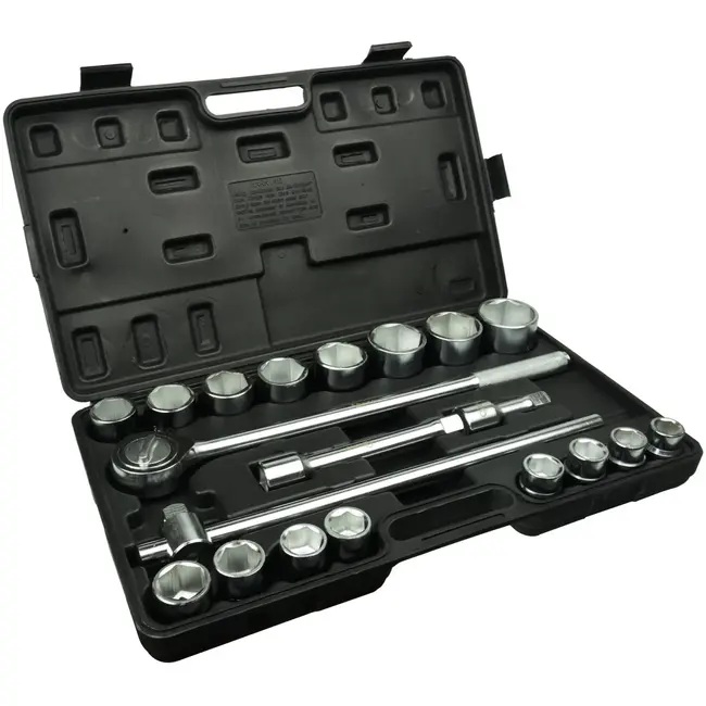 GEKO Dopsleutelset - 6-punts - 19-50 mm - 21-delig - Chroom Vanadium