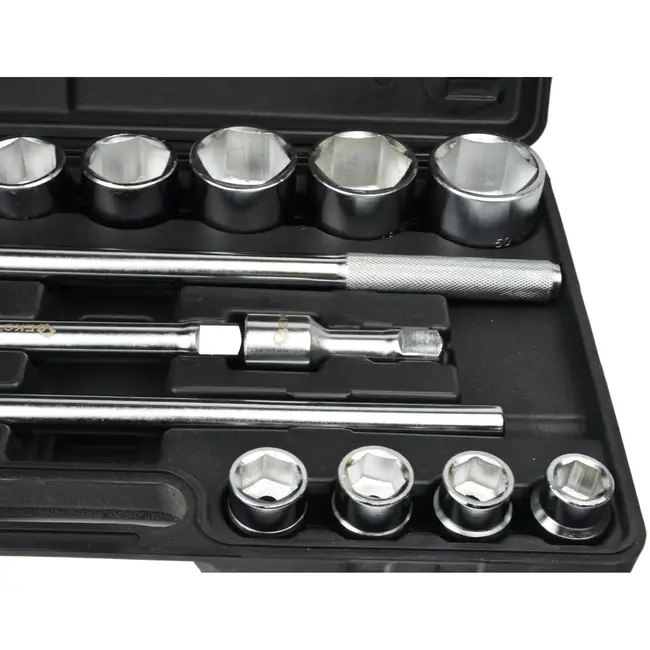 GEKO Dopsleutelset - 6-punts - 19-50 mm - 21-delig - Chroom Vanadium