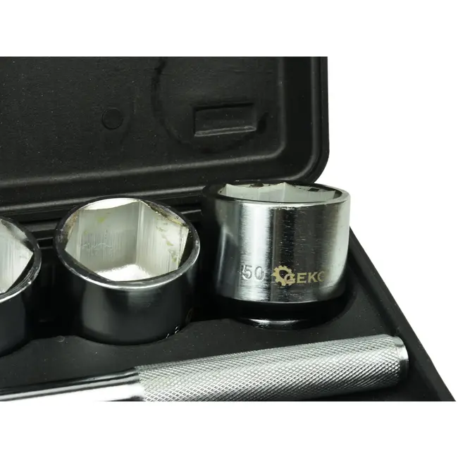 GEKO Dopsleutelset - 6-punts - 19-50 mm - 21-delig - Chroom Vanadium