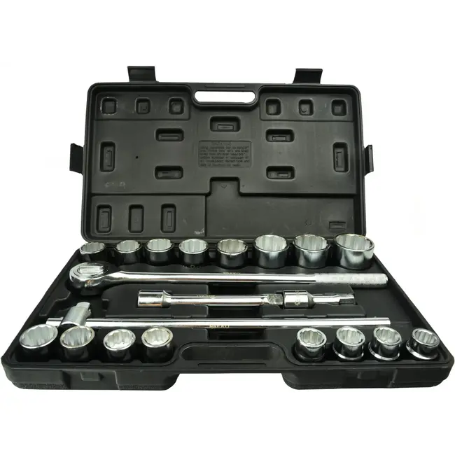 GEKO Dopsleutelset - 12-punts - 19-50 mm - 21-delig - Chroom Vanadium - Antislip Handvat