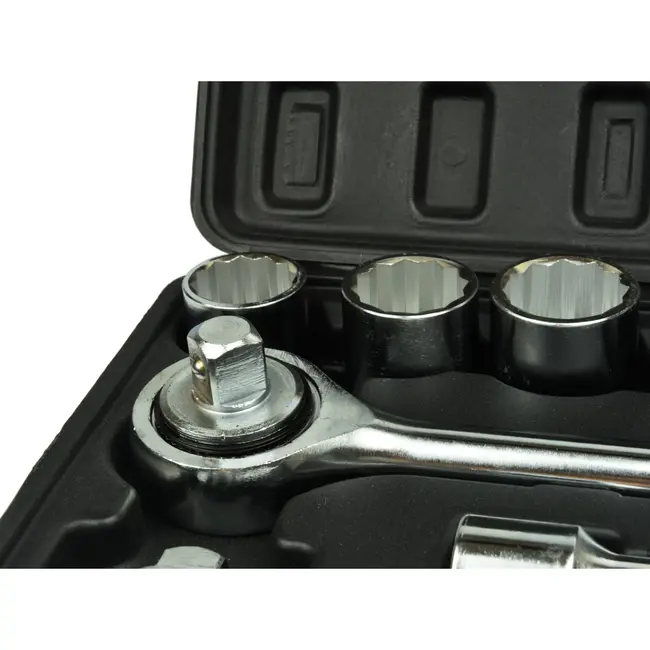 GEKO Dopsleutelset - 12-punts - 19-50 mm - 21-delig - Chroom Vanadium - Antislip Handvat