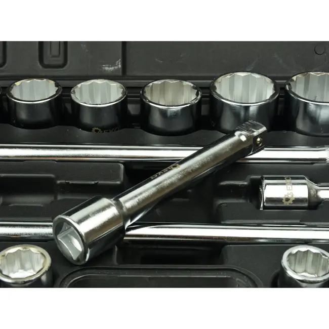 GEKO Dopsleutelset - 12-punts - 19-50 mm - 21-delig - Chroom Vanadium - Antislip Handvat