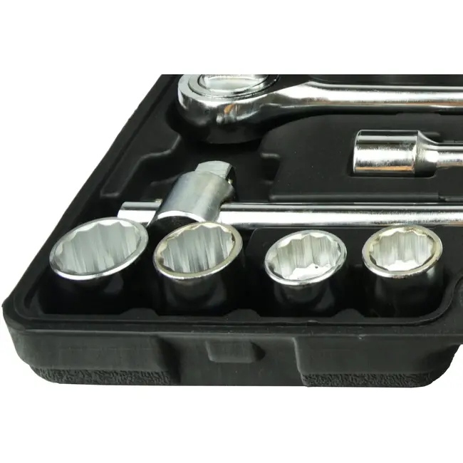 GEKO Dopsleutelset - 12-punts - 19-50 mm - 21-delig - Chroom Vanadium - Antislip Handvat