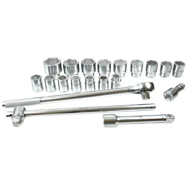 GEKO Dopsleutelset - 6-punts - 19-50 mm - 21-delig - Metalen koffer