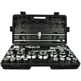 GEKO Dopsleutelset - 6-punts - Chroom Vanadium - 21-65 mm - 26-delig