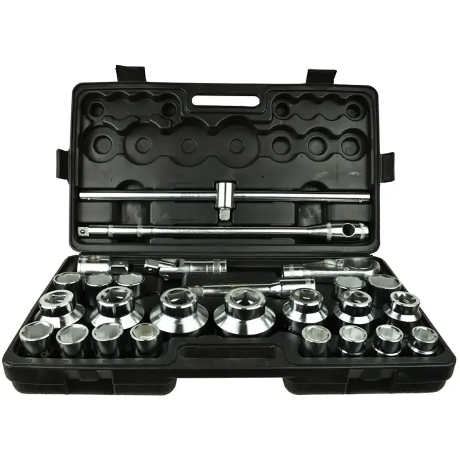 GEKO Dopsleutelset - 6-punts - Chroom Vanadium - 21-65 mm - 26-delig