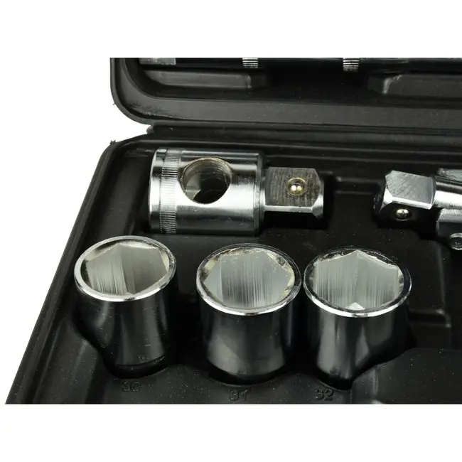 GEKO Dopsleutelset - 6-punts - Chroom Vanadium - 21-65 mm - 26-delig