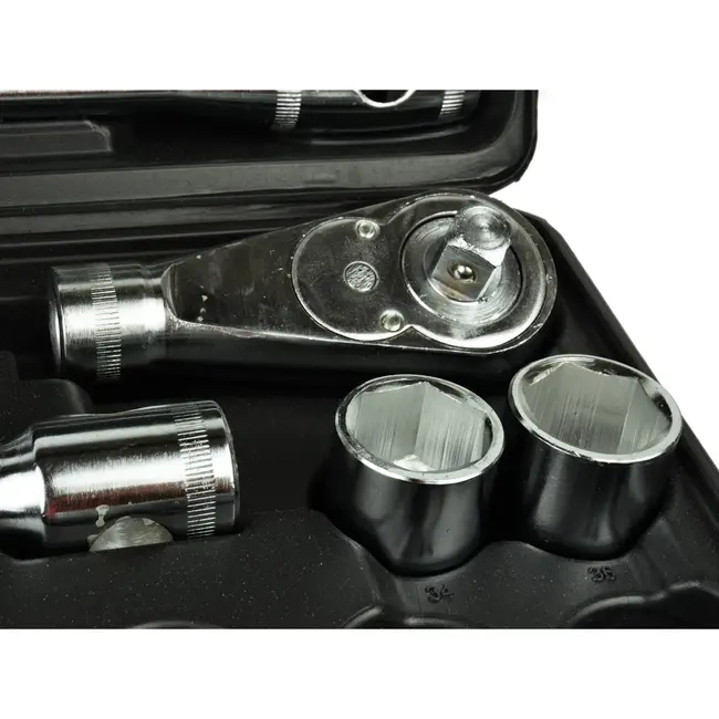 GEKO Dopsleutelset - 6-punts - Chroom Vanadium - 21-65 mm - 26-delig