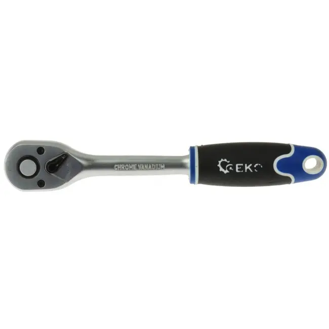 GEKO Ratelsleutel 3/8" - 45-tands - Ergonomisch antislip - Snelle ontgrendeling - Chroomafwerking