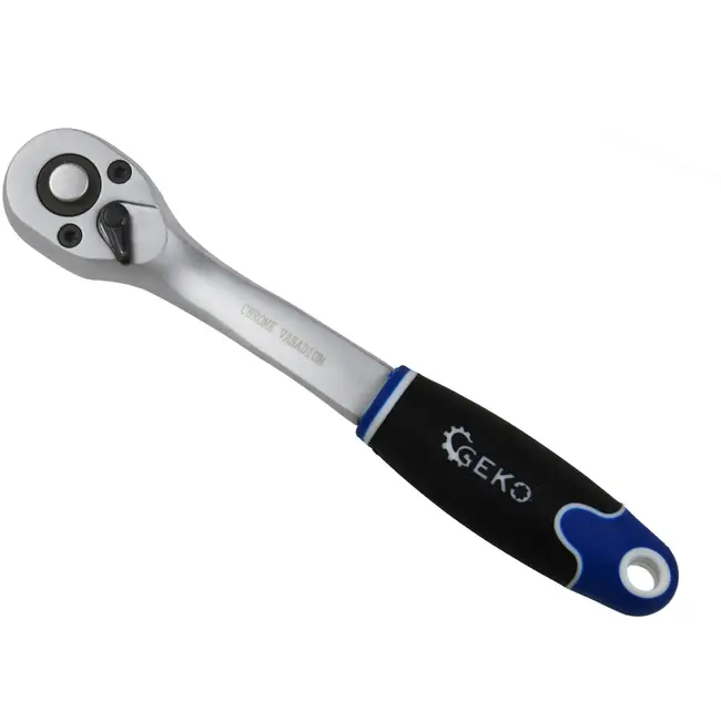 GEKO Offset ratelsleutel - 72-tands mechanisme - ergonomische grip - chroom vanadium staal