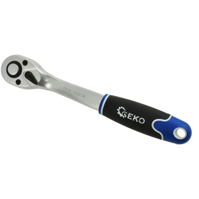 GEKO Offset ratelsleutel - 72-tands mechanisme - ergonomische grip - chroom vanadium staal