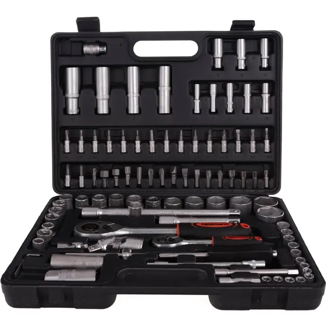 GEKO Duurzame dopsleutelset - 94-delig - Chroom vanadium - Antislip satin finish