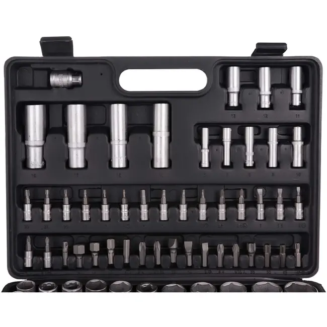 GEKO Duurzame dopsleutelset - 94-delig - Chroom vanadium - Antislip satin finish