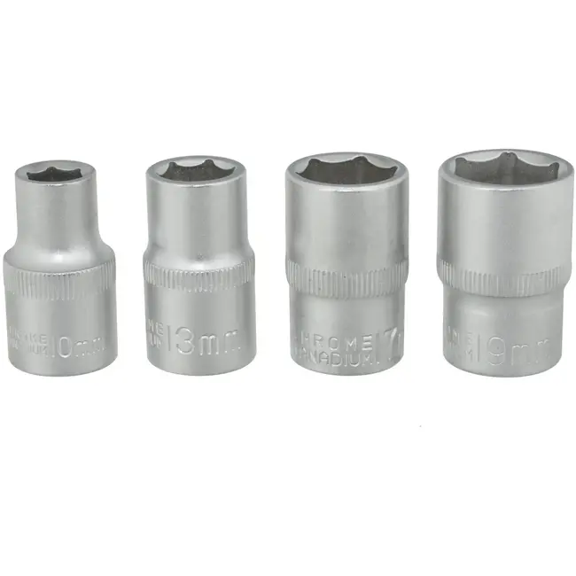 GEKO 4-delige dopsleutelset - Torx maten E4-E14 - Inclusief metalen rail