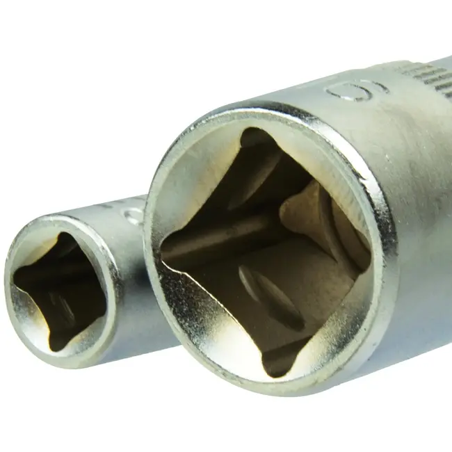 GEKO TORX dopsleutelset - CrV staal - E4-E16 - 9-delig - Met railhouder