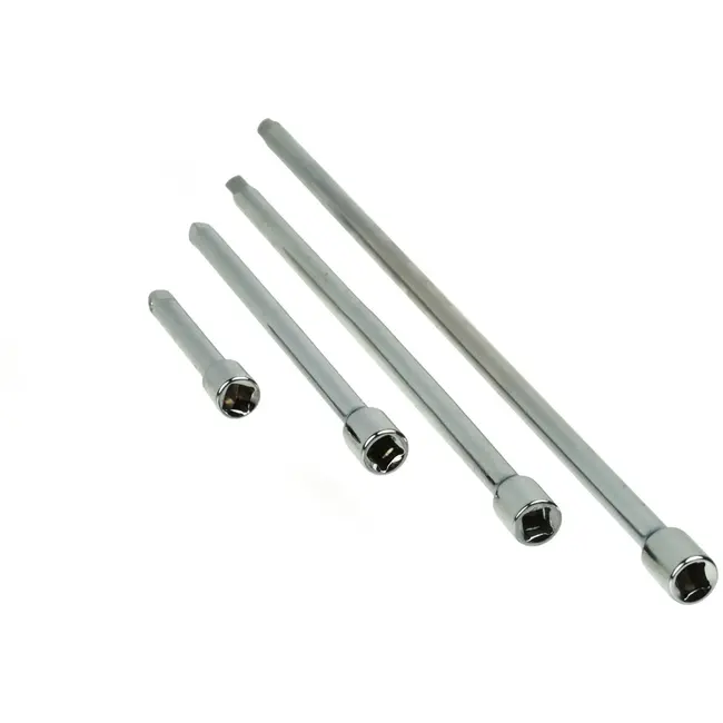 GEKO Set van 4 verlengstukken - Chroom gepolijst - 75-300 mm - 1/4 inch aansluiting