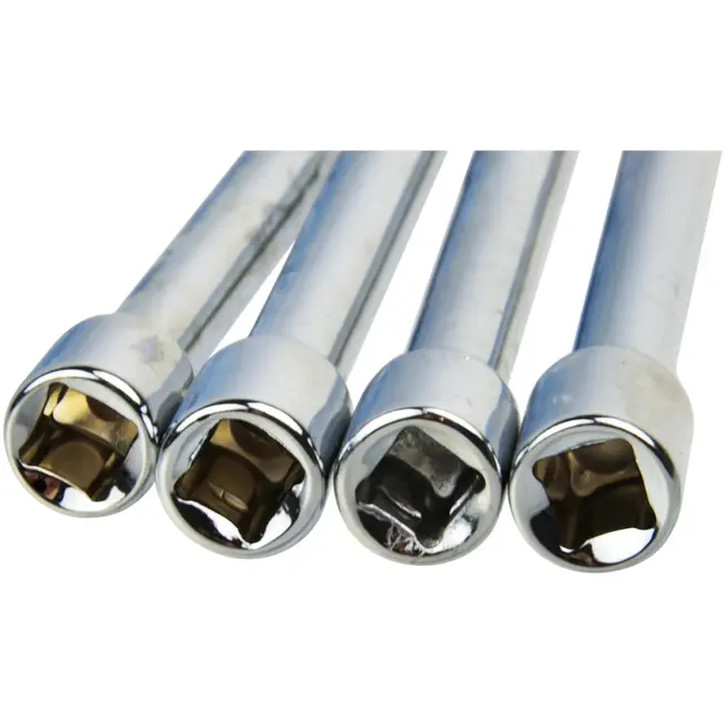 GEKO Set van 4 verlengstukken - Chroom gepolijst - 75-300 mm - 1/4 inch aansluiting