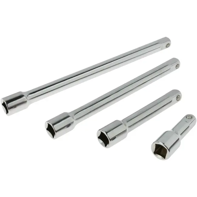 GEKO Verlengstangenset - 4-delig - Chroomgepolijst - Legeringstaal - Diverse Lengtes