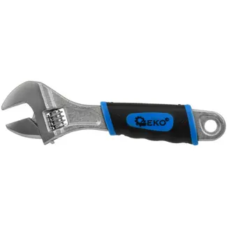 GEKO Verstelbare moersleutel - 0-19 mm - slipvast handvat - 15 cm - roestbestendig