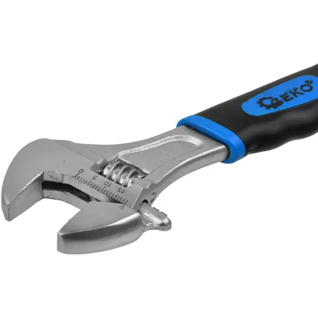 GEKO Verstelbare moersleutel - 0-19 mm - slipvast handvat - 15 cm - roestbestendig