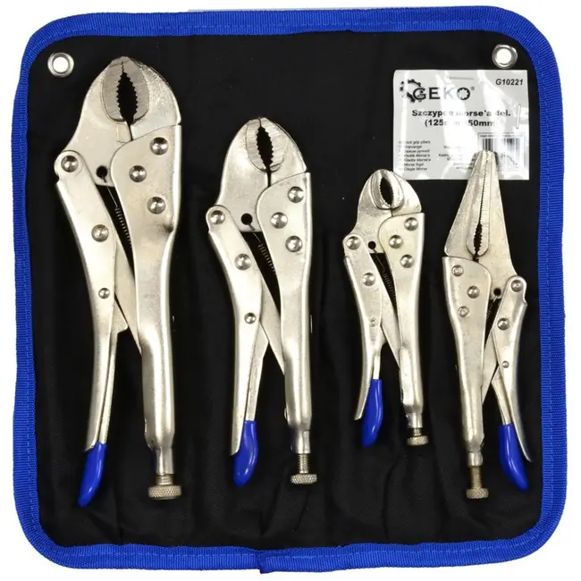 GEKO Set van 4 verstelbare griptangen - 125-250 mm - veelzijdig en stevig