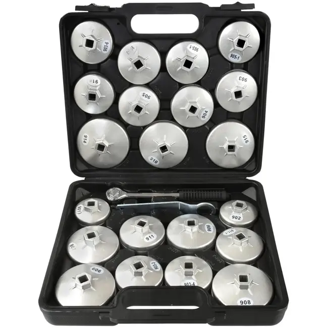 GEKO 23-delige oliefiltersleutelset - Aluminium - Inclusief koffer - Geschikt voor diverse automerken