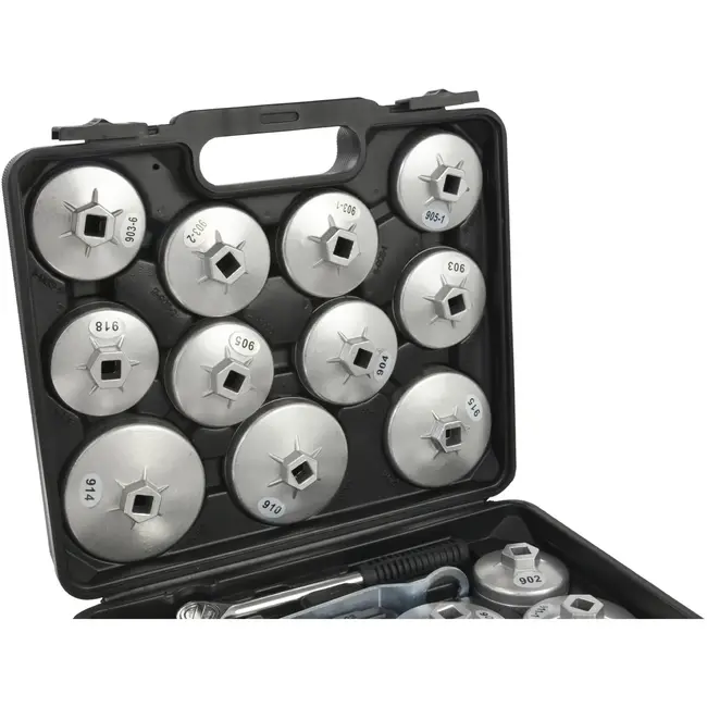 GEKO 23-delige oliefiltersleutelset - Aluminium - Inclusief koffer - Geschikt voor diverse automerken
