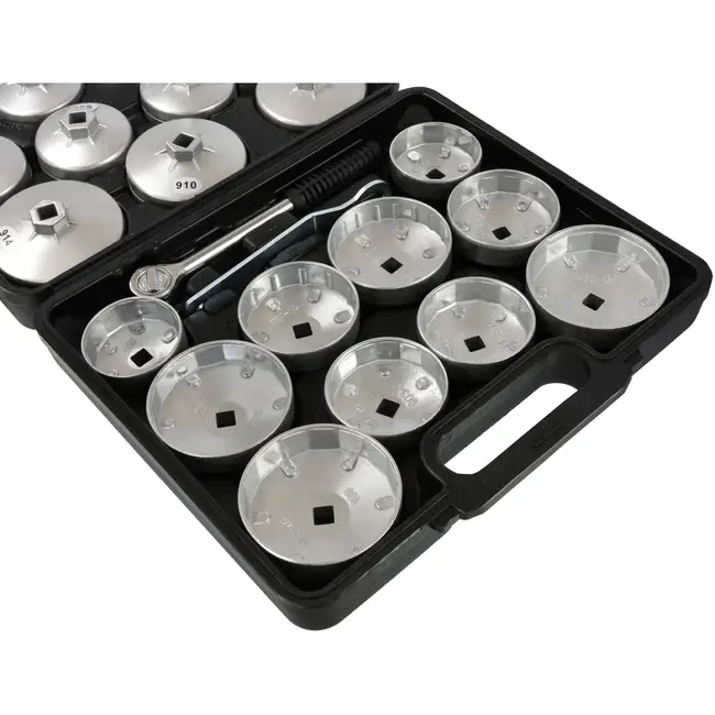 GEKO 23-delige oliefiltersleutelset - Aluminium - Inclusief koffer - Geschikt voor diverse automerken