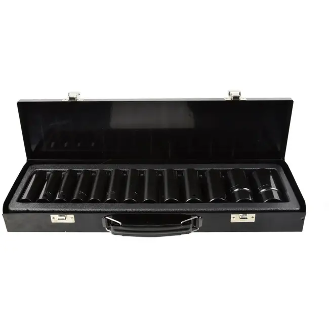 GEKO Dopsleutelset - 1/2" - Diep - Cr-Mo Staal - 10-30 mm - 78 mm Lengte