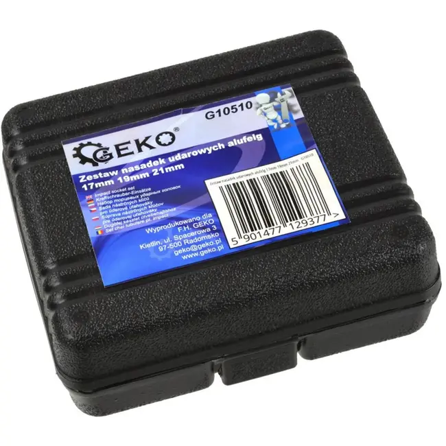 GEKO Alloy velgen dopsleutelset - 17, 19, 21 mm - Cr-Mo staal - Beschermende hoesjes