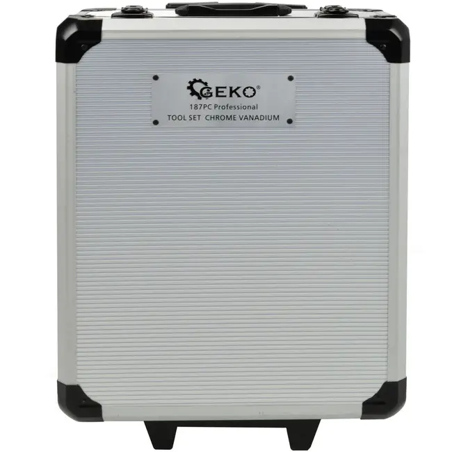 GEKO 187-delige gereedschapsset - aluminium koffer - duurzaam chroom-vanadium staal