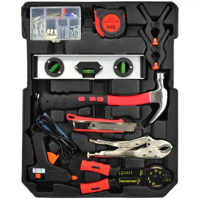 GEKO 187-delige gereedschapsset - aluminium koffer - duurzaam chroom-vanadium staal